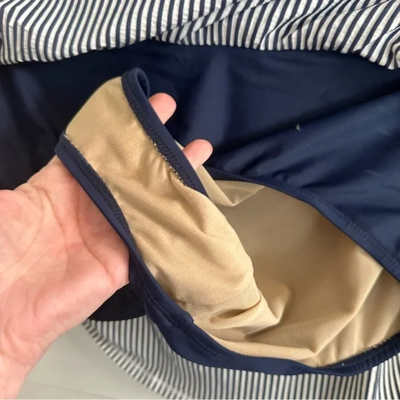 CACIQUE SWIM 18 blue striped ruffle top and bottom woman Tankini coastal - Picture 6 of 12